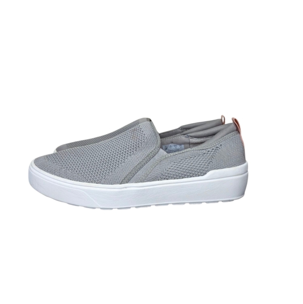 Dr. Scholl's Delight Soft Grey Slip On Rounded Toe Mesh Knit Sneakers Size 10